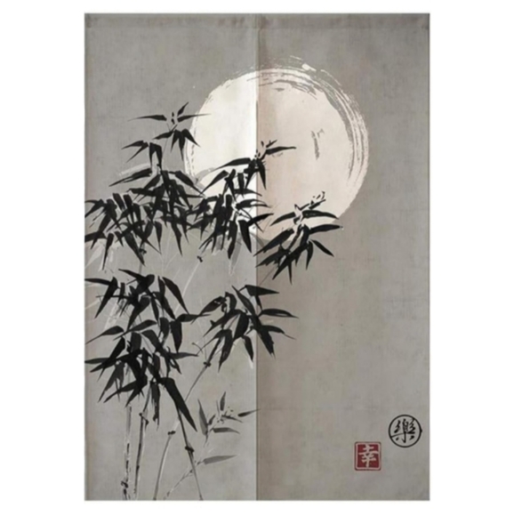 Pink Lotus Flower Gold Fish Japanese Noren Split Curtain Asian Doorway Art New - Picture 7 of 8